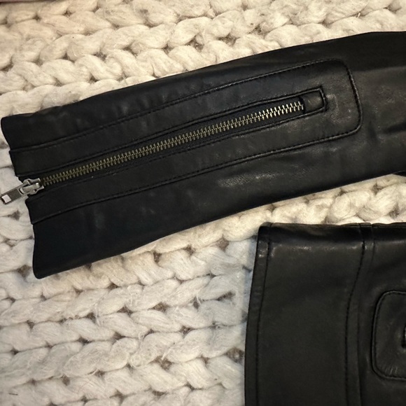 Mackage exclusively for Aritzia XS/TP Lambskin Black leather moto jacket - Picture 7 of 12